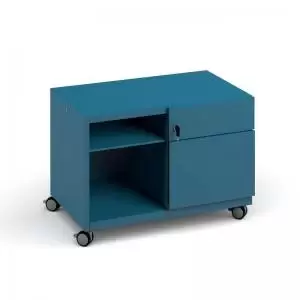 Bisley steel caddy right hand storage unit 800mm - blue