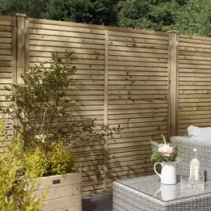 Rowlinson Cheshire Contemporary Fence Panel 6' x 6' - 180cm (h) x 180cm (w) x 4cm (d) (3 Pack) in Natural Timber