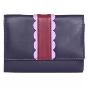 Eastern Counties Leather Womens/Ladies Melanie Purse With Scalloped Detail Panel (One Size) (Purple/Pink)