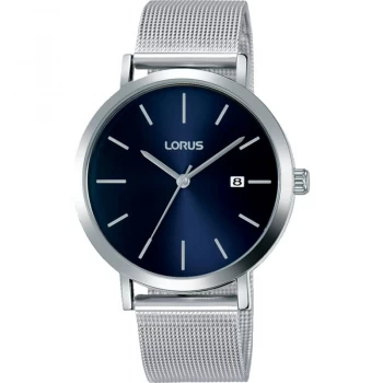 Lorus RH941JX9 Mens Mesh Bracelet Watch with Sunray Blue Dial