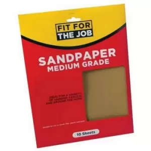 Fit For The Job Ffjasp10M Sandpaper, Medium (Pk10)