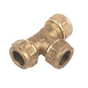 Plumbsure Compression Equal tee Dia15mm Pack of 10