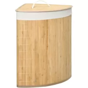 55L Bamboo Corner Laundry Hamper Bamboo Laundry Natural wood finish - Natural wood finish - Homcom