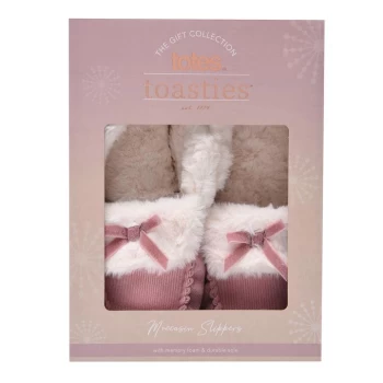 Totes Cord Moccasin Slippers - Pink