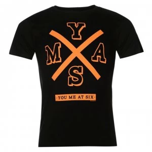 Official You Me At Six T Shirt Mens - X Logo