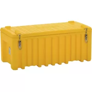 CEMO Universal box made of polyethylene, capacity 250 l, max. load 200 kg, yellow