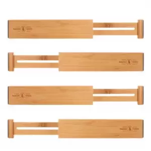 Bamboo Adjustable Drawer Dividers Pack of 4 - Small M&W
