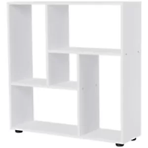 Homcom 5 Units Bookcase with Melamine Surface Foot White