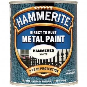 Hammerite Hammered Finish Metal Paint White 750ml