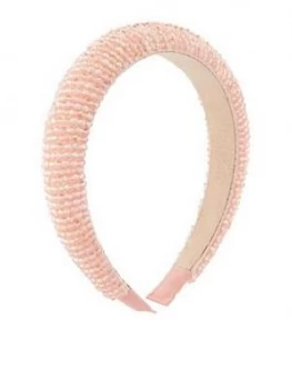 Accessorize Pretty Pink Beaded Alice Band - Pink