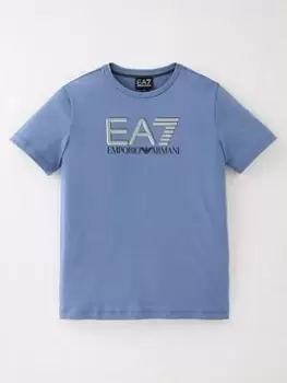 EA7 Emporio Armani Boys Visibility Logo T-Shirt - Country Blue, Country Blue, Size 10 Years