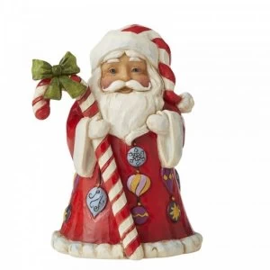 Santa with Big Candy Cane Mini Figurine by Jim Shore