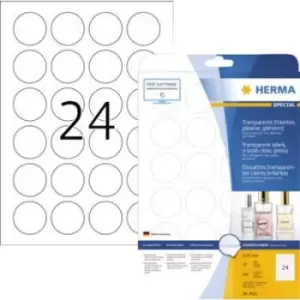 Herma 8023 Labels (A4) Ø 40 mm Film, glossy Transparent 600 pc(s) Permanent Label film