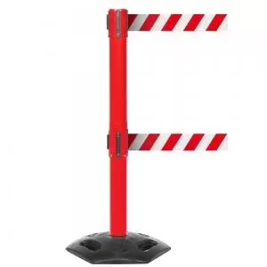 Obex Barriers Weatherproof Twin Belt Barrier Belt Length mm 3400 Red