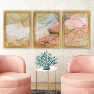 3AC163 Multicolor Decorative Framed Painting (3 Pieces)