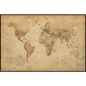World Map Antique Style Maxi Poster