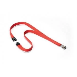 Durable 15mm Textile Lanyard Soft Colour Coral Pack of 10 8127136
