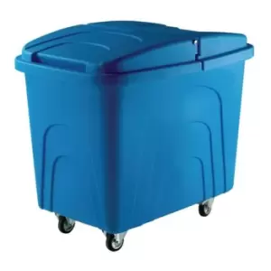 Slingsby Robust Rim Tapered Plastic Container Trucks, With Lids, Blue Castors In