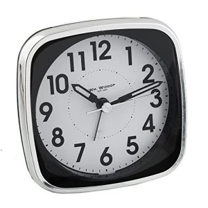 Square Alarm Clock - Black & Silver
