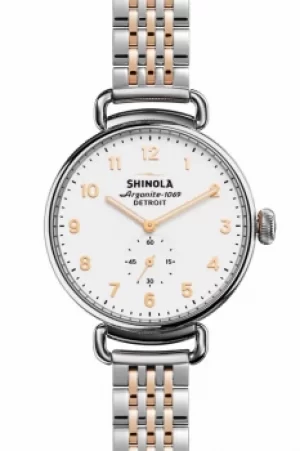 Unisex Shinola Canfield 38mm Sub Second Rose Gold 7 Link Chronograph Watch S0120004468