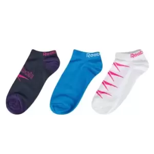 Reebok 3 Pack Invisible Trainers Socks - Blue