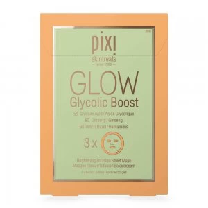 PIXI GLOW Glycolic Boost Sheet Mask (Pack of 3)