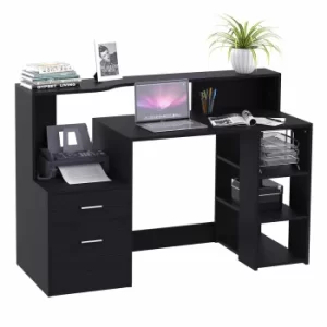 Harper Home Office Desk with Storage, black