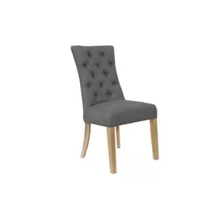 Kettle Interiors Curved Button Back Upholstered Chair Dark Grey