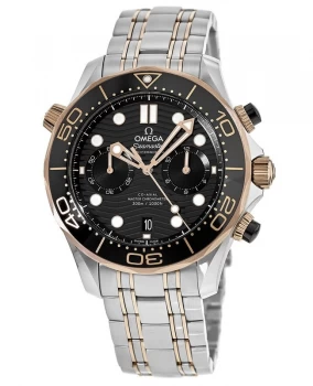 Omega Seamaster 300 Master Co-Axial Chronometer Chronograph Black Dial Steel & Sedna Gold Mens Watch 210.20.44.51.01.001 210.20.44.51.01.001