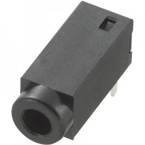 2.5mm audio jack Socket horizontal mount Number of pins 2 Mono Black Conrad Components