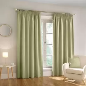 Enhanced Living Harvard Textured Blackout Pencil Pleat Curtains, Green, 46 x 54 Inch