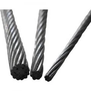 Wire rope x L 4mm x 1m TOOLCRAFT 13211100400 Grey