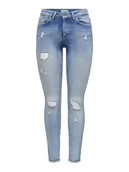 ONLY Onlblush Life Mid Rw Ak Dt Skinny Fit Jeans Women Blue