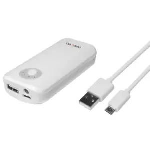 NeoXeo Power Bank 4400mAh Battery Back Up for Smartphones and MP3 - White