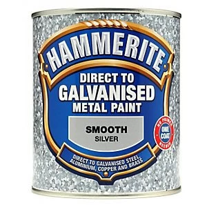 Hammerite Direct to Galvanised Metal Paint Silver 750ml