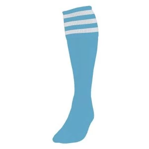 Precision 3 Stripe Football Socks Sky/White - UK Size 3-6