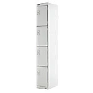 Link Lockers Secure Personal Storage Lockers 4 Door Grey 300 x 1800 x 450 mm