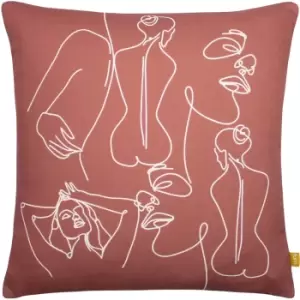 Body Art 100% Recycled Cushion Red, Red / 43 x 43cm / Polyester Filled