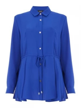 DKNY Button through blouse with tie waist Blue