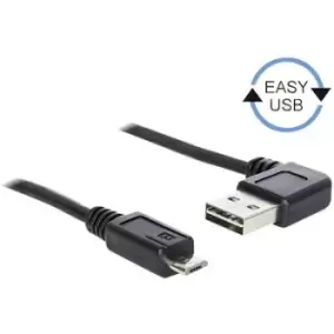 Delock USB cable USB 2.0 USB-A plug, USB Micro-B plug 1m Black gold plated connectors, UL-approved 83382
