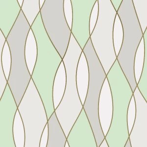 Fine Decor Fine Decor Wave Wallpaper - Green