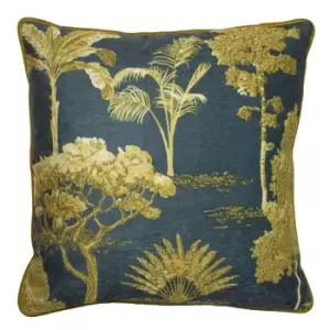 Paoletti Arboretum Cushion Cover (50cm x 50cm) (Blue/Gold)
