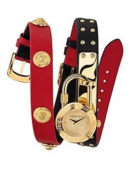 Versace Medusa Lock Icon Iconic Leather Strap Watch
