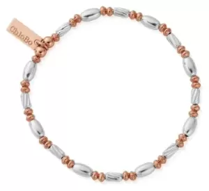 ChloBo MBTOVAL Mixed Metal Twisted Oval Bracelet Rose Gold Jewellery