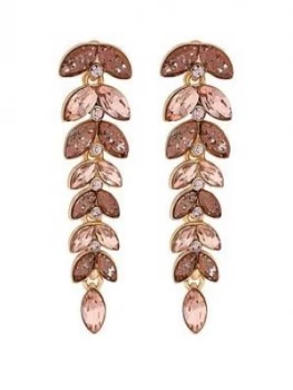 Mood Mood Rose Gold Plated Pink Style Leaf Drop Earrings