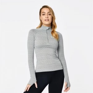 USA Pro Cut Out Zip Top Ladies - Grey Marl