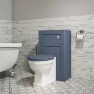 Baxenden Soft Close Wood Toilet Seat - Matt Blue