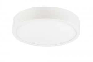 LED 22.5cm Round, Surface Mounted Downlight, 24W, 3000K, 2040lm, Matt White, Frosted Acrylic