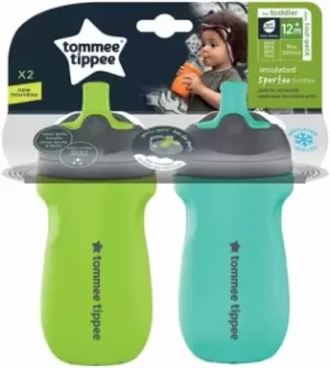 Tommee Tippee - Insulated Sportee Water Bottle Twin Pack - Teal & Green
