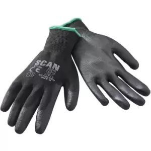 Black Gloves pu Coated Dipped for Dexterity 5 Pairs scaglopu XMS22PUGLOVE - Scan